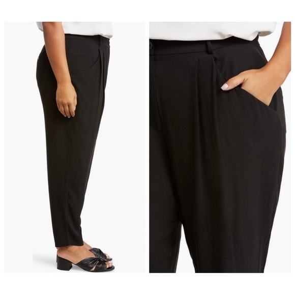 NWT Eileen Fisher Silk Georgette Crepe Carrot Pant Easy Fit Ankle Length Size M - Picture 2 of 12